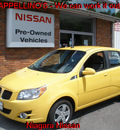 pontiac g3 2009 yellow hatchback 4 cylinders front wheel drive automatic 14094