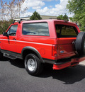 ford bronco 1996 bright red suv xlt 5 8 leather gasoline v8 4 wheel drive automatic with overdrive 80012