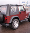 jeep wrangler 2002 red suv se gasoline 4 cylinders 4 wheel drive manual 98632