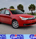 ford focus 2008 red sedan se gasoline 4 cylinders front wheel drive automatic 32837