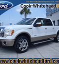 ford f 150 2011 white lariat gasoline 6 cylinders 2 wheel drive automatic 32401