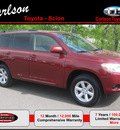 toyota highlander 2009 dk  red suv base gasoline 4 cylinders front wheel drive automatic 55448