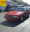 ford mustang 1989 red coupe lx gasoline v8 rear wheel drive automatic 43560