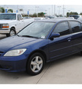 honda civic 2005 blue sedan ex gasoline 4 cylinders front wheel drive automatic 77065
