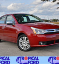 ford focus 2010 red sedan sel gasoline 4 cylinders front wheel drive automatic 32837
