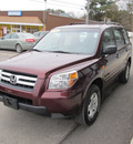 honda pilot 2007 red suv lx gasoline 6 cylinders all whee drive automatic 13502