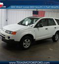 saturn vue 2003 white suv gasoline 4 cylinders dohc front wheel drive automatic 76108