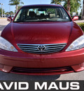 toyota camry 2005 red sedan le gasoline 4 cylinders front wheel drive automatic 32771