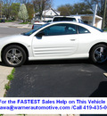mitsubishi eclipse 2003 white hatchback gts gasoline 6 cylinders sohc front wheel drive 5 speed manual 45840