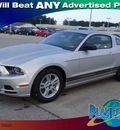 ford mustang 2013 silver coupe gasoline 6 cylinders rear wheel drive 6 speed automatic 77388