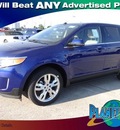 ford edge 2013 blue suv limited gasoline 4 cylinders front wheel drive 6 speed automatic 77388
