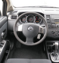 nissan versa 2009 black hatchback 1 8 s gasoline 4 cylinders front wheel drive automatic 28217