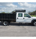 ford f 450 2005 whiteblack bed xl crew cab open cargo bed v8 automatic 78016
