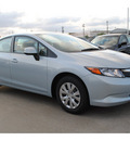 honda civic 2012 lt  blue sedan lx gasoline 4 cylinders front wheel drive 5 speed automatic 77025