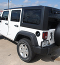 jeep wrangler 2012 white suv unlimited sport gasoline 6 cylinders 4 wheel drive 6 speed manual 76011