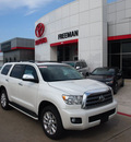 toyota sequoia 2012 white suv platinum gasoline 8 cylinders 2 wheel drive 6 speed automatic 76053