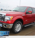 ford f 150 2012 red candy lariat gasoline 6 cylinders 4 wheel drive 6 speed automatic 75062