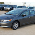 honda civic 2012 dk  gray sedan lx gasoline 4 cylinders front wheel drive automatic with overdrive 77034
