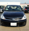 nissan versa 2012 black hatchback 1 8 s gasoline 4 cylinders front wheel drive 6 speed manual 75150