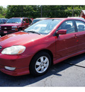 toyota corolla 2003 red sedan s gasoline 4 cylinders front wheel drive 5 speed manual 76543
