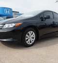 honda civic 2012 black sedan lx gasoline 4 cylinders front wheel drive automatic 77521