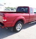 ford ranger 2008 red pickup truck sport gasoline 6 cylinders 2 wheel drive 77388