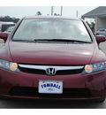 honda civic 2007 dk  red sedan lx gasoline 4 cylinders front wheel drive not specified 77375