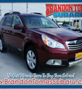 subaru outback 2012 red wagon 2 5i limited gasoline 4 cylinders all whee drive shiftable automatic 75070