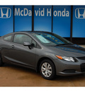 honda civic 2012 dk  gray coupe lx gasoline 4 cylinders front wheel drive automatic with overdrive 77034