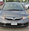 honda civic 2011 dk  gray sedan lx gasoline 4 cylinders front wheel drive automatic with overdrive 77074