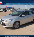 ford focus 2012 silver hatchback sel flex fuel 4 cylinders front wheel drive automatic 76108