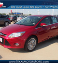 ford focus 2012 red sedan sel flex fuel 4 cylinders front wheel drive automatic 76108
