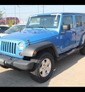 jeep wrangler unlimited 2010 blue suv sport gasoline 6 cylinders 4 wheel drive automatic 75041