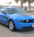 ford mustang 2012 lt  blue coupe gt gasoline 8 cylinders rear wheel drive automatic with overdrive 77074