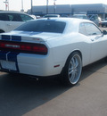 dodge challenger 2011 white coupe srt8 392 gasoline 8 cylinders rear wheel drive automatic 77090