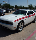 dodge challenger 2011 white coupe r t gasoline 8 cylinders rear wheel drive automatic 75093
