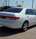 honda accord 2003 white sedan ex w leather gasoline 4 cylinders dohc front wheel drive automatic with overdrive 77074