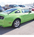 ford mustang 2013 green coupe v6 gasoline 6 cylinders rear wheel drive automatic 77074