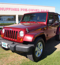 jeep wrangler unlimited 2007 red suv sahara gasoline 6 cylinders rear wheel drive automatic 75067