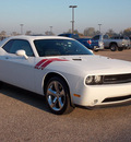 dodge challenger 2011 white coupe r t gasoline 8 cylinders rear wheel drive 6 speed manual 77074