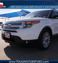 ford explorer 2013 white suv xlt flex fuel 6 cylinders 2 wheel drive automatic 76108