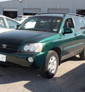 toyota highlander 2001 green suv gasoline 6 cylinders dohc front wheel drive automatic with overdrive 77074