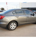 honda civic 2012 dk  gray sedan lx gasoline 4 cylinders front wheel drive not specified 77034