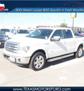 ford f 150 2013 white lariat gasoline 6 cylinders 2 wheel drive automatic 76108