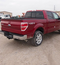 ford f 150 2013 red lariat gasoline 6 cylinders 4 wheel drive automatic 76234