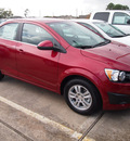 chevrolet sonic 2013 red sedan lt gasoline 4 cylinders front wheel drive not specified 77090