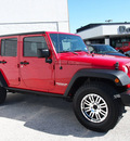 jeep wrangler unlimited 2008 red suv x gasoline 6 cylinders 4 wheel drive automatic 76011
