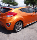 hyundai veloster turbo 2013 orange coupe gasoline 4 cylinders front wheel drive automatic 75075