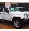 jeep wrangler unlimited 2014 white suv sahara gasoline 6 cylinders 4 wheel drive automatic 77375