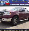 ford f 150 2005 red lariat 8 cylinders automatic 77505